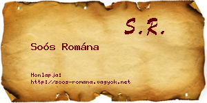 Soós Romána névjegykártya